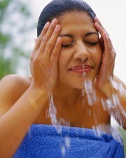 Woman Washing Face