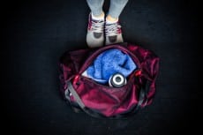 Fitness bag with female legs