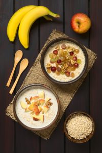 Oatmeal Porridge with Fruits and Walnuts