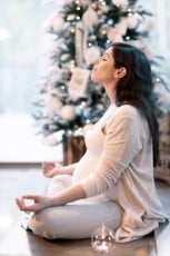 Pregnant woman meditating
