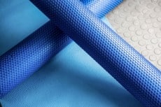 Foam roller on mat at the crossfit gym