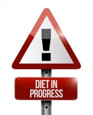 diet in progress warning sign illustration design