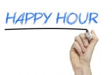 Happy hour business concept