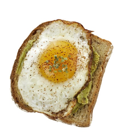 Avocado Sandwich With Fried Egg.