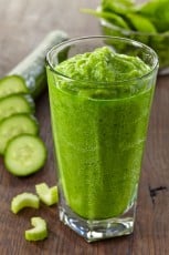 glass of green smoothie