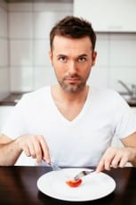 Young man on diet