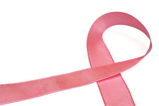 Breat Cancer Ribbon on White