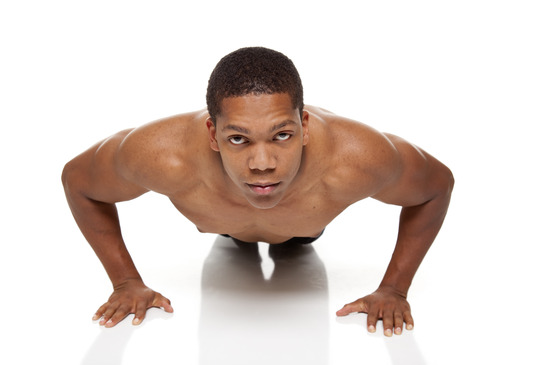 muscular man pushups
