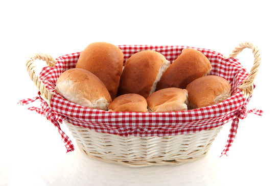 Basket with bread rolls