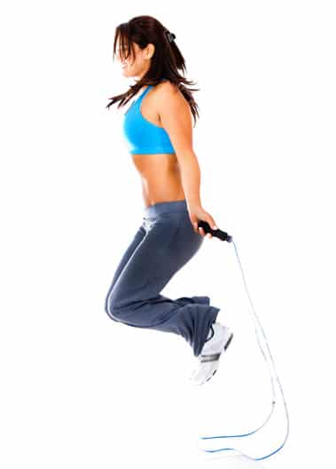 Woman jumping rope