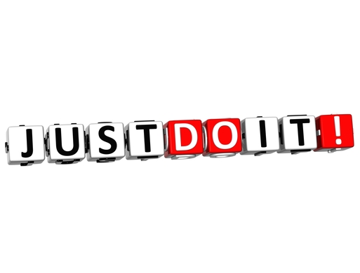 3D Just Do It Cube text