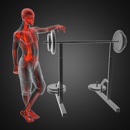 human radiography scan in gym room