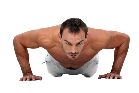 A man doing push-ups