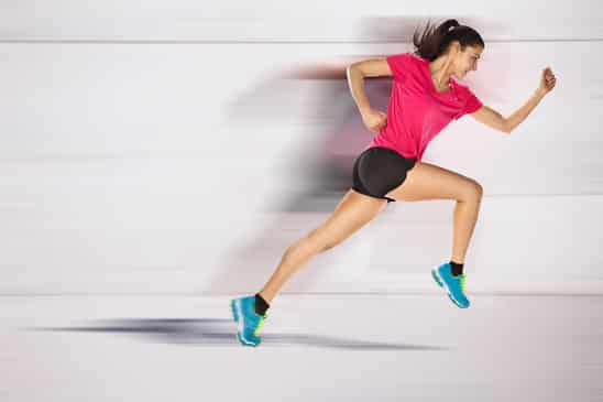 sport woman starting running. Speed effect.