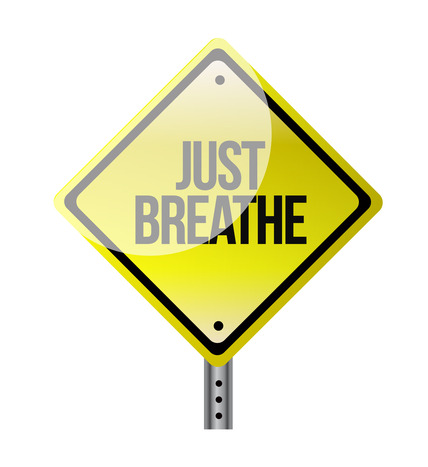 Just Breathe road sign illustration design