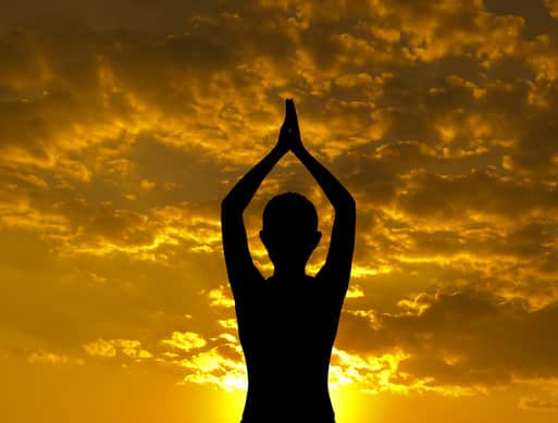 Silhouette yoga pose