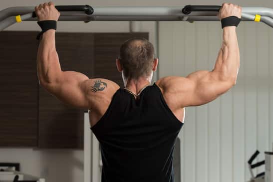 Male Athlete Doing Pull Ups