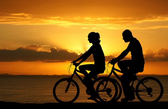 Couple Riding Bikes