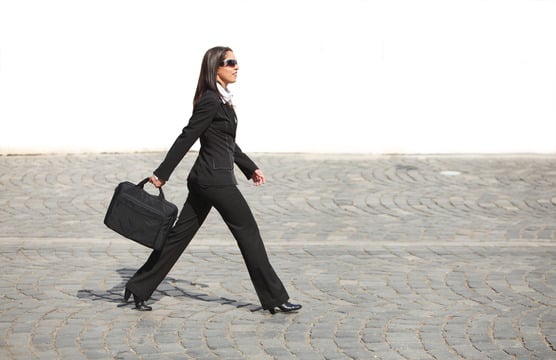 Businesswoman in a hurry